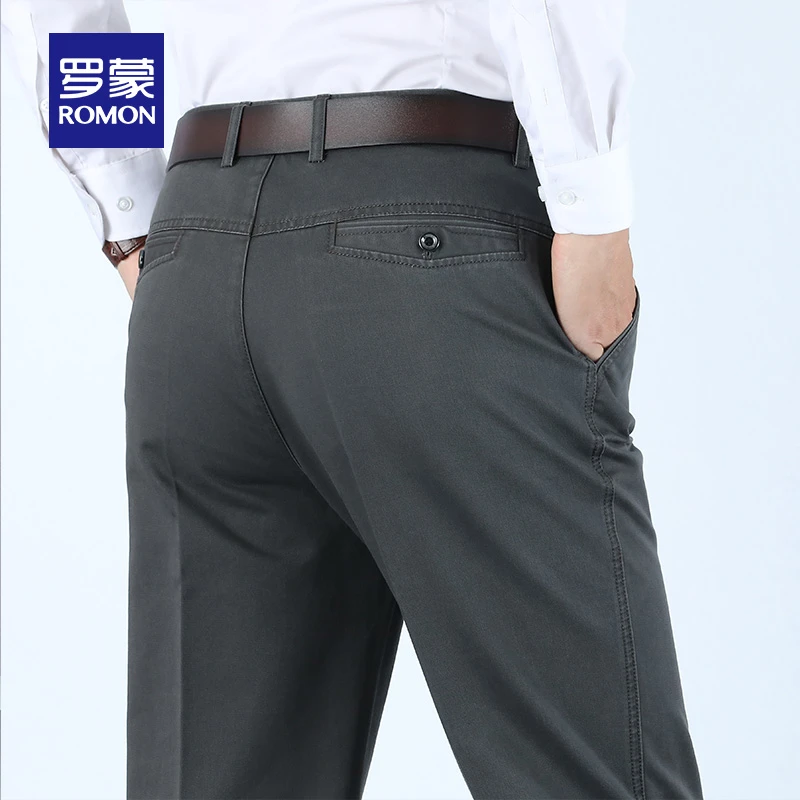 【爸爸裤】罗蒙百搭男士纯棉休闲裤舒适保暖秋冬弹力爸爸裤男裤拼款