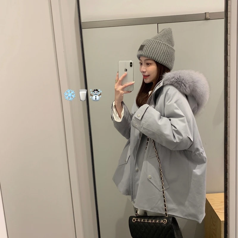 FF BLUE  冰岛狐狸毛 巨保暖一件大毛领冰岛蓝派克外套