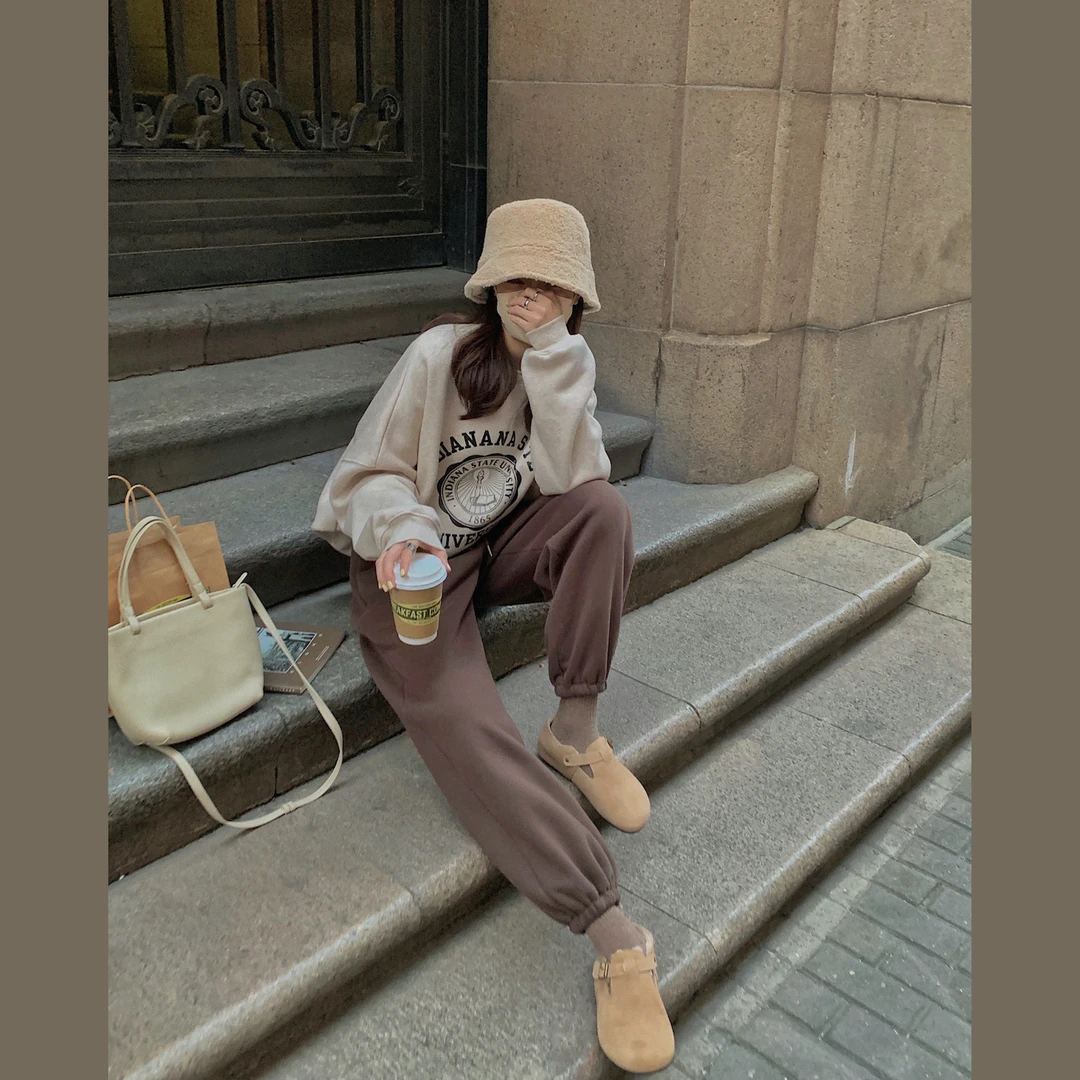 FF BLUE 咖啡软心欧包 加绒~保暖休闲绝美咖色系软糯卫衣