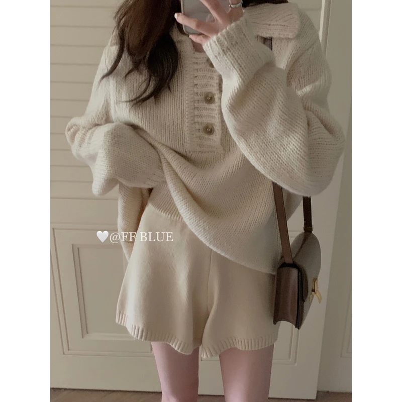 FF BLUE 软糯基础款 休闲百搭垂坠微弹纯棉针织短裤女