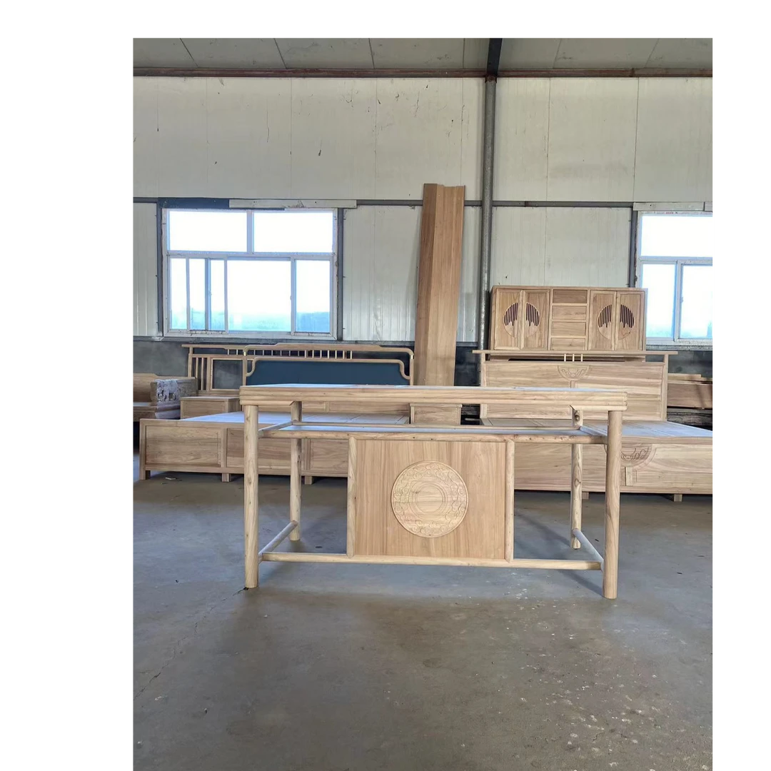 北方榆木新中式湿泡台茶桌茶台榫卯结构新中式茶桌家用办公室禅意