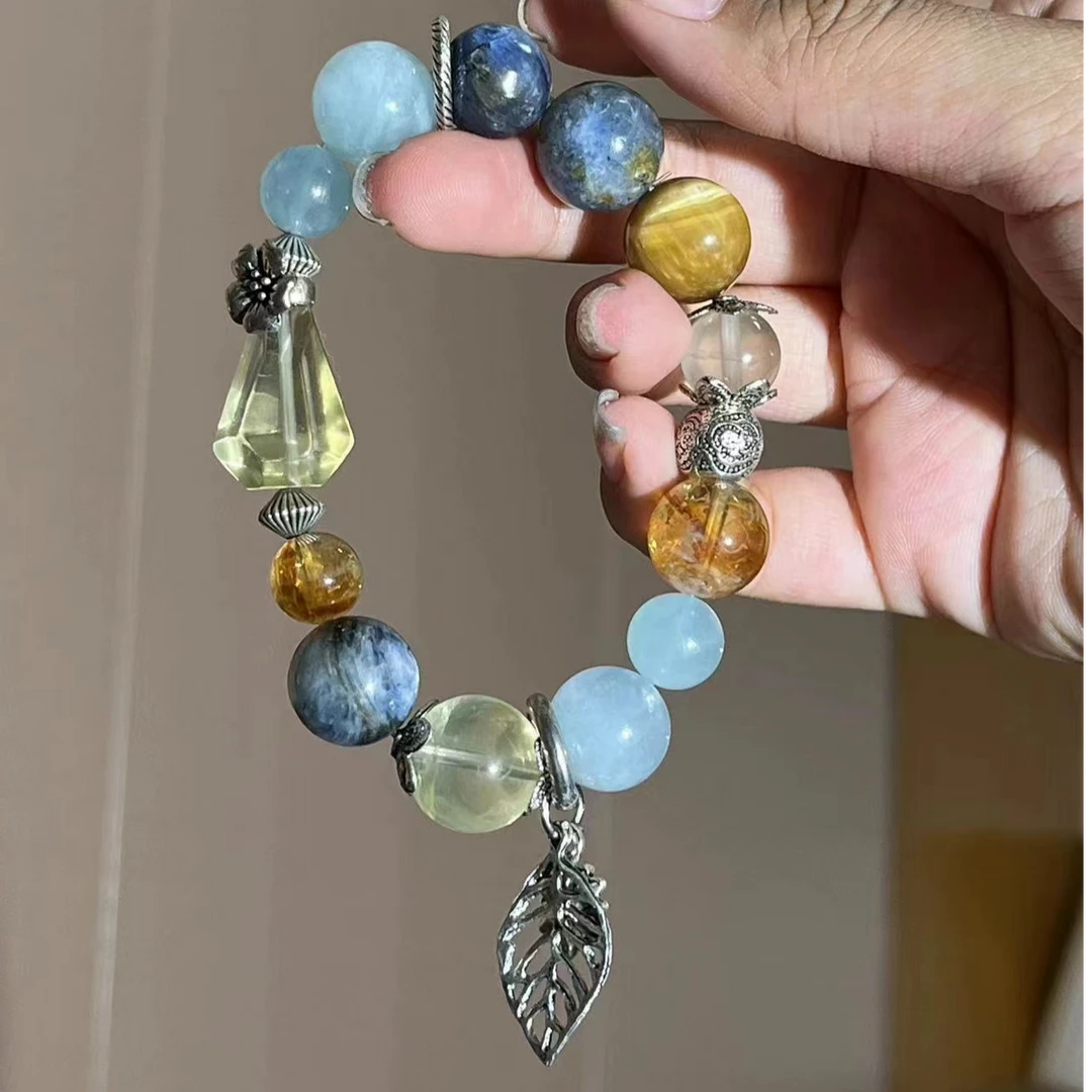 蓝晶石x海蓝宝x柠檬晶 天然水晶 多样性发其一 礼盒装 F017