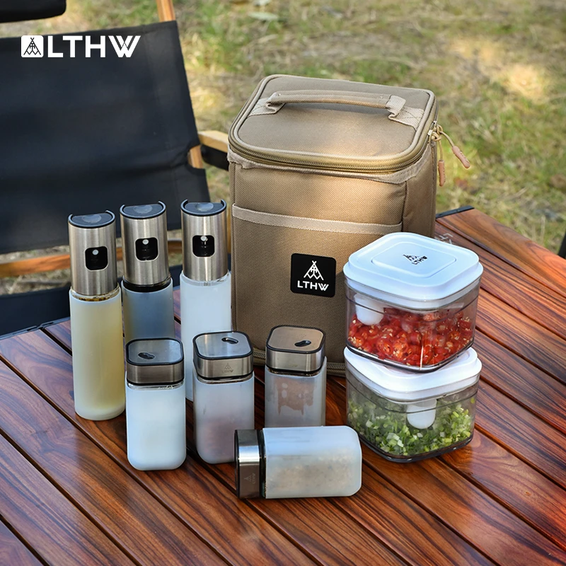 LTHW旅腾露营大号调味罐套便捷野餐防摔硅胶保护一体收纳密封防潮
