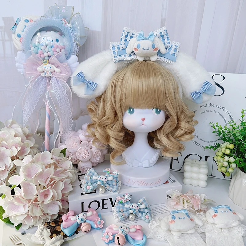 玉桂狗女童发光权杖公主魔法棒发夹儿童洛丽塔发饰大耳狗发箍手杖