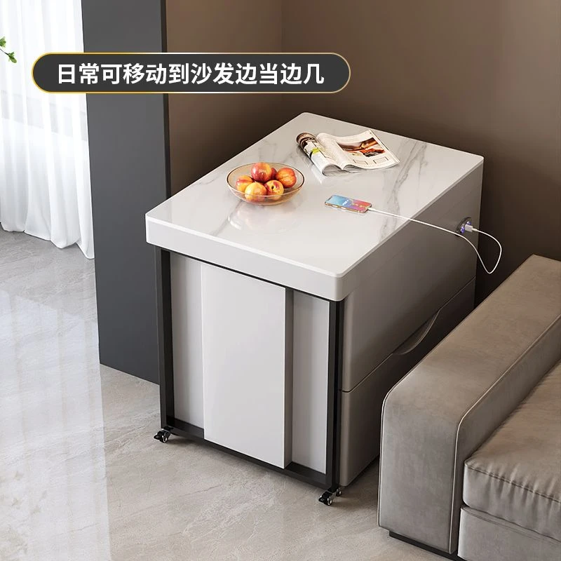 功夫茶几可移动伸缩茶台岩板茶桌组合小户型家用阳台茶桌一体整套