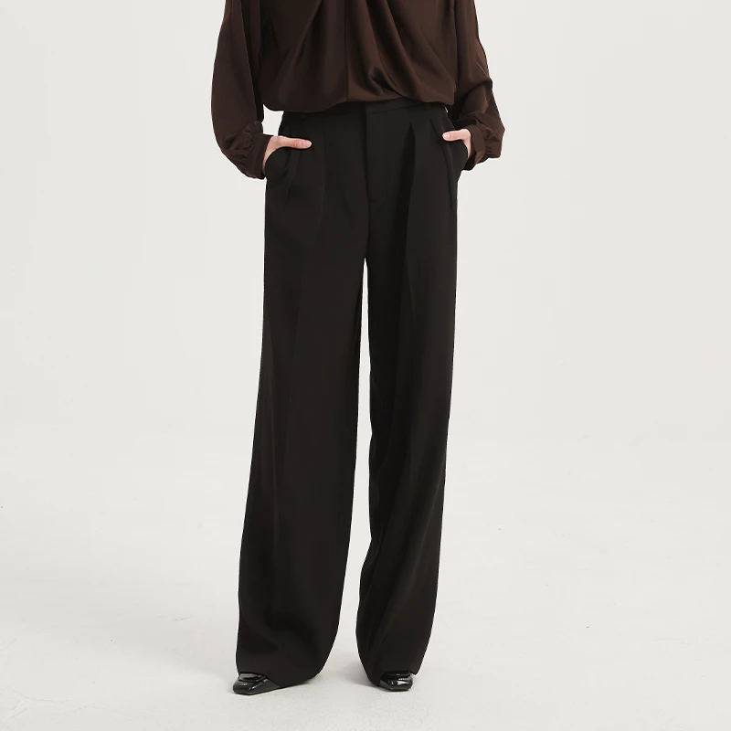 Petit Bari 直筒阔腿休闲长裤 通勤显瘦 简约百搭 气质休闲长裤