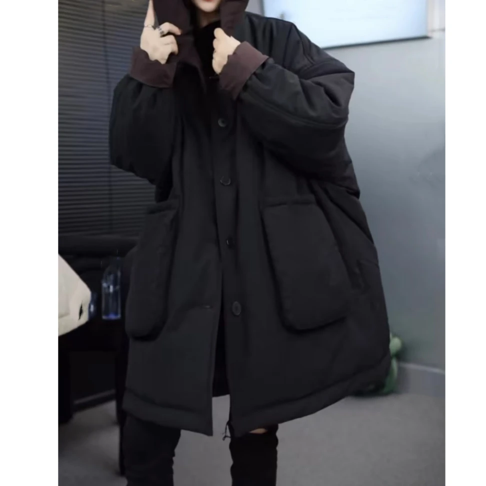 欧洲两面宽松休闲棉服2024冬季新款显瘦中长款外套天内发货