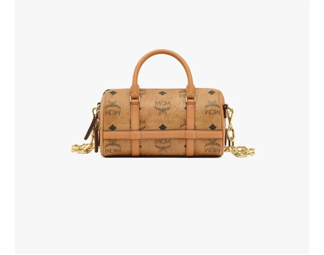 99新 MCM mcm干邑色链条包