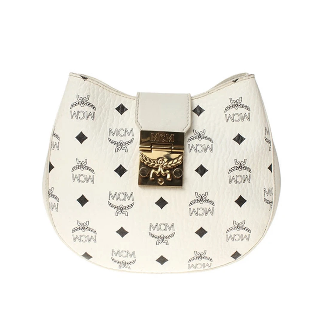 95新 MCM mcm白色单肩包