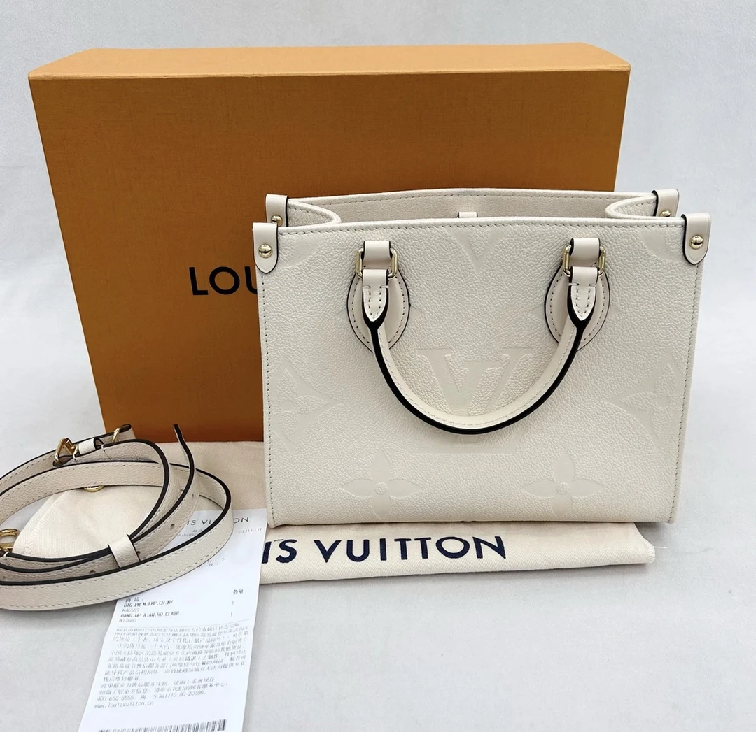 99新 LouisVuitton/路易威登 lv小号白色onthego包