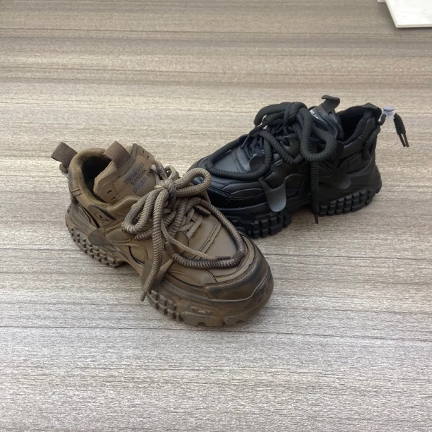 厚底老爹鞋2024年春季新款松糕厚底做旧时尚街拍休闲鞋 4650223-2