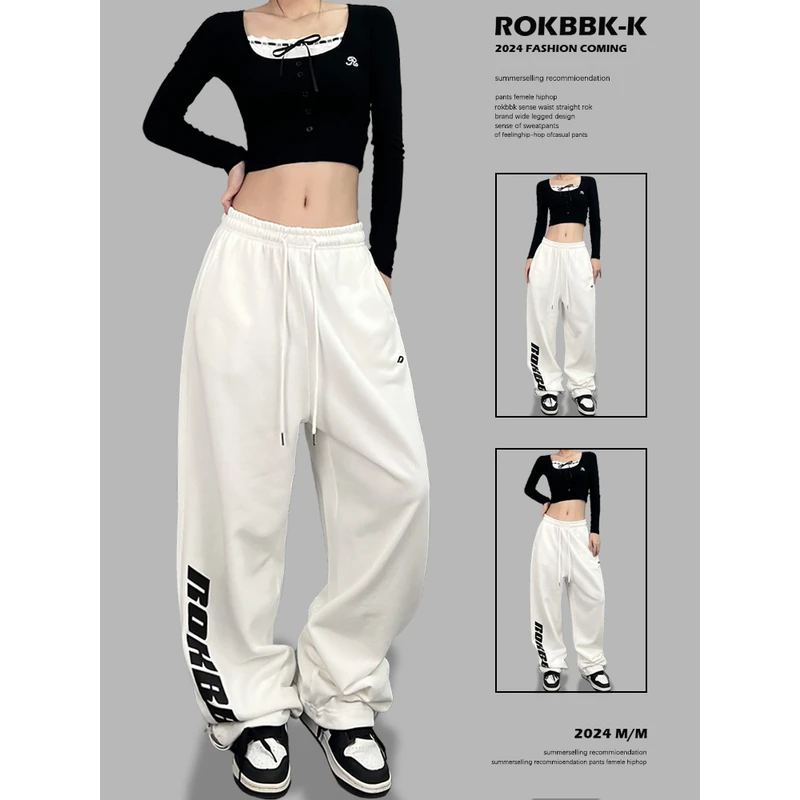 ROKBBK-K/布韩街舞潮牌菱形印花爵士hiphop休闲嘻哈运动长裤女潮