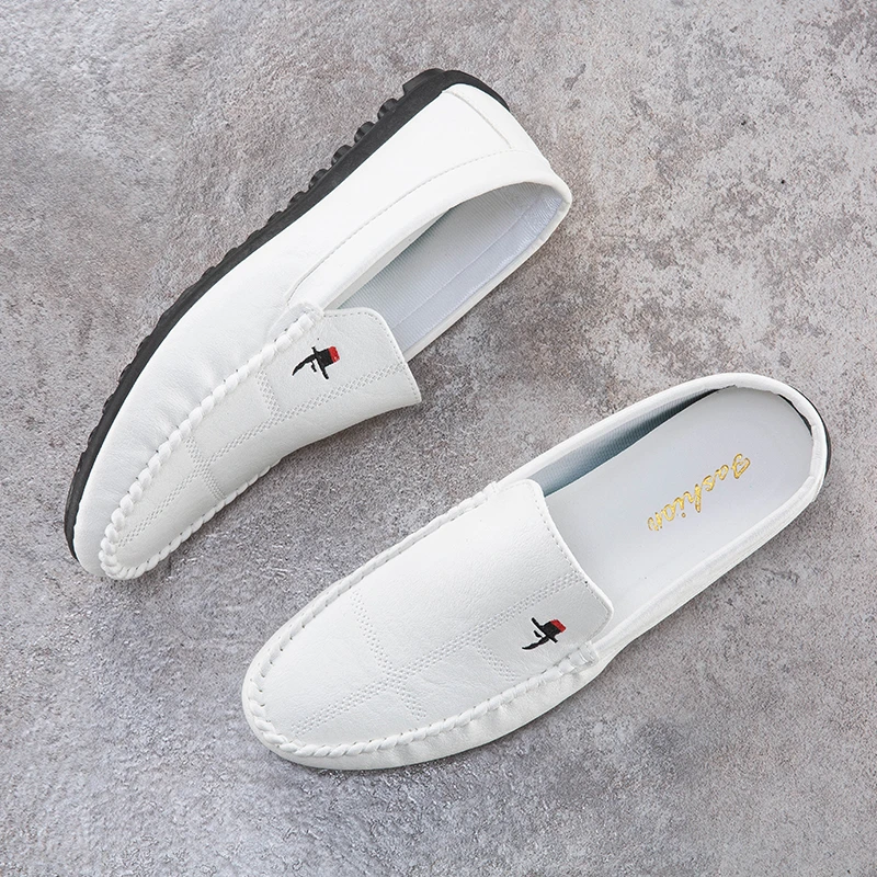 秋季软底豆豆鞋软皮韩版个性懒人鞋社会百搭休闲男鞋潮流男士皮鞋