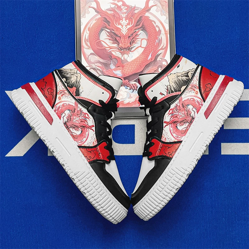 红色男童鞋子10-15岁运动鞋本命年男鞋12大童青少年男孩加绒板鞋