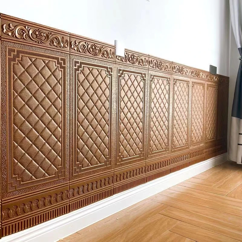 巧疆客厅加厚墙纸自粘墙裙防水3d立体墙贴墙围壁纸防撞客厅简约