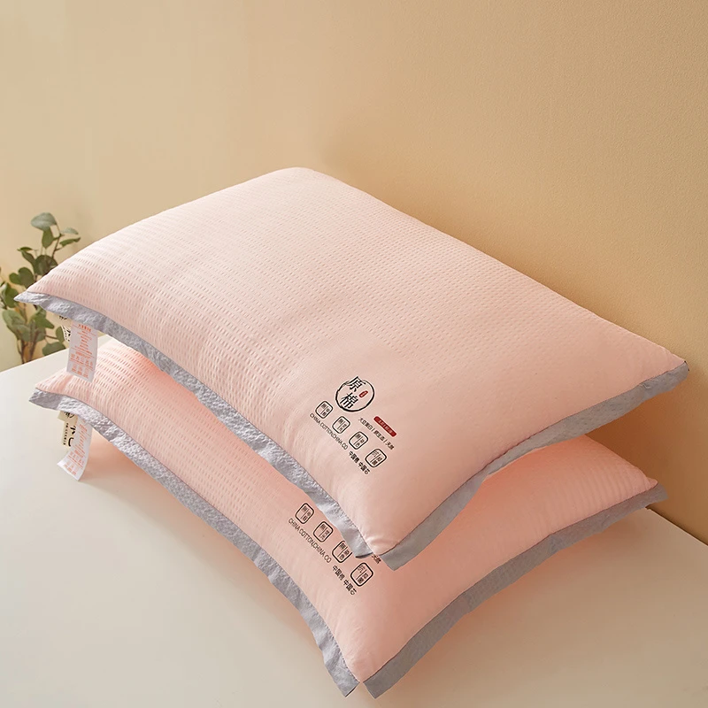 ins风原棉A类泡泡纱护颈枕头酒店宿舍单只装48*74cm家用助眠枕芯