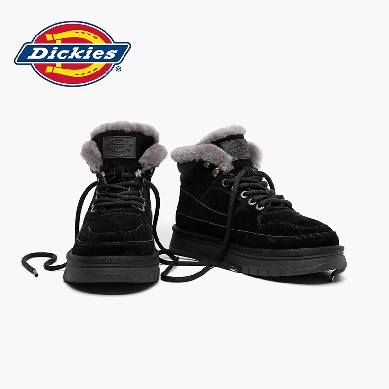 Dickies雪地靴男款冬季2023新款男鞋加绒保暖棉鞋男士马丁靴棉靴