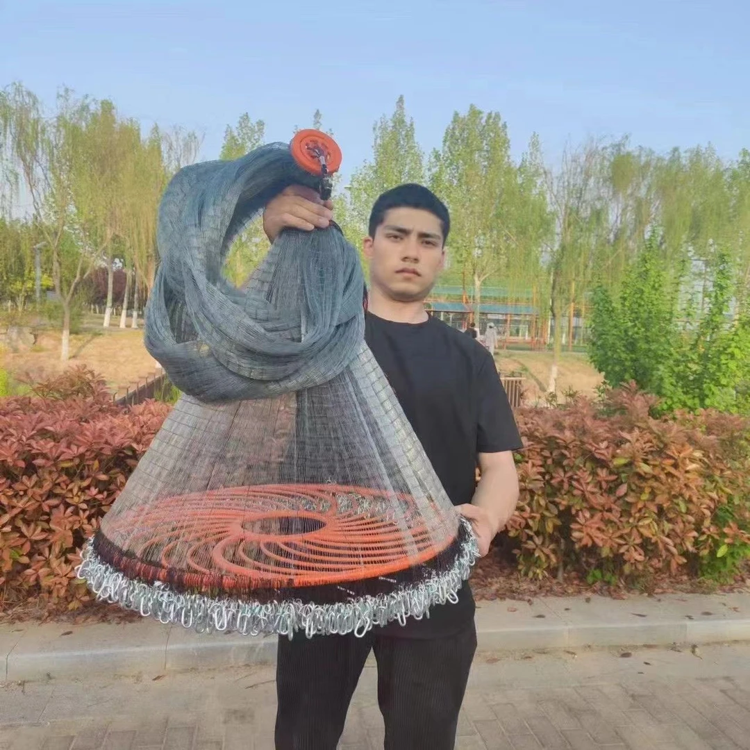 新款大飞盘灰软线加粗拉丝铁链撒网