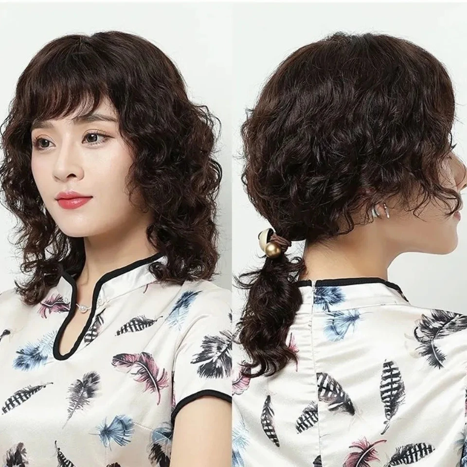 中长卷假发中长款真发全头套全真发全真发头套高端假发套真人发丝