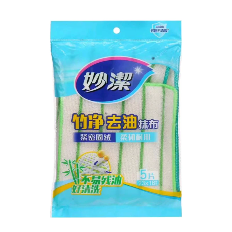 妙洁竹净去油抹布5片