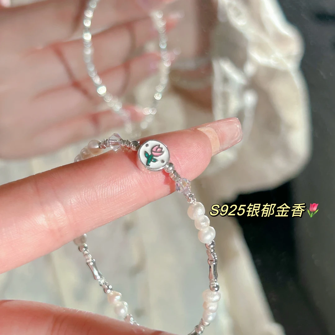 淡水珍珠手链搭配S925银郁金香异形珍珠轻奢百搭多样性发SL028