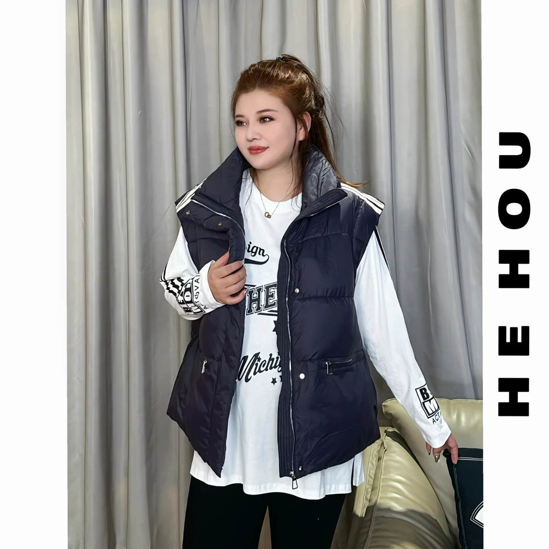 52170 和后大码 保暖显瘦棉服马甲宽松显瘦马夹百搭小众无袖马甲