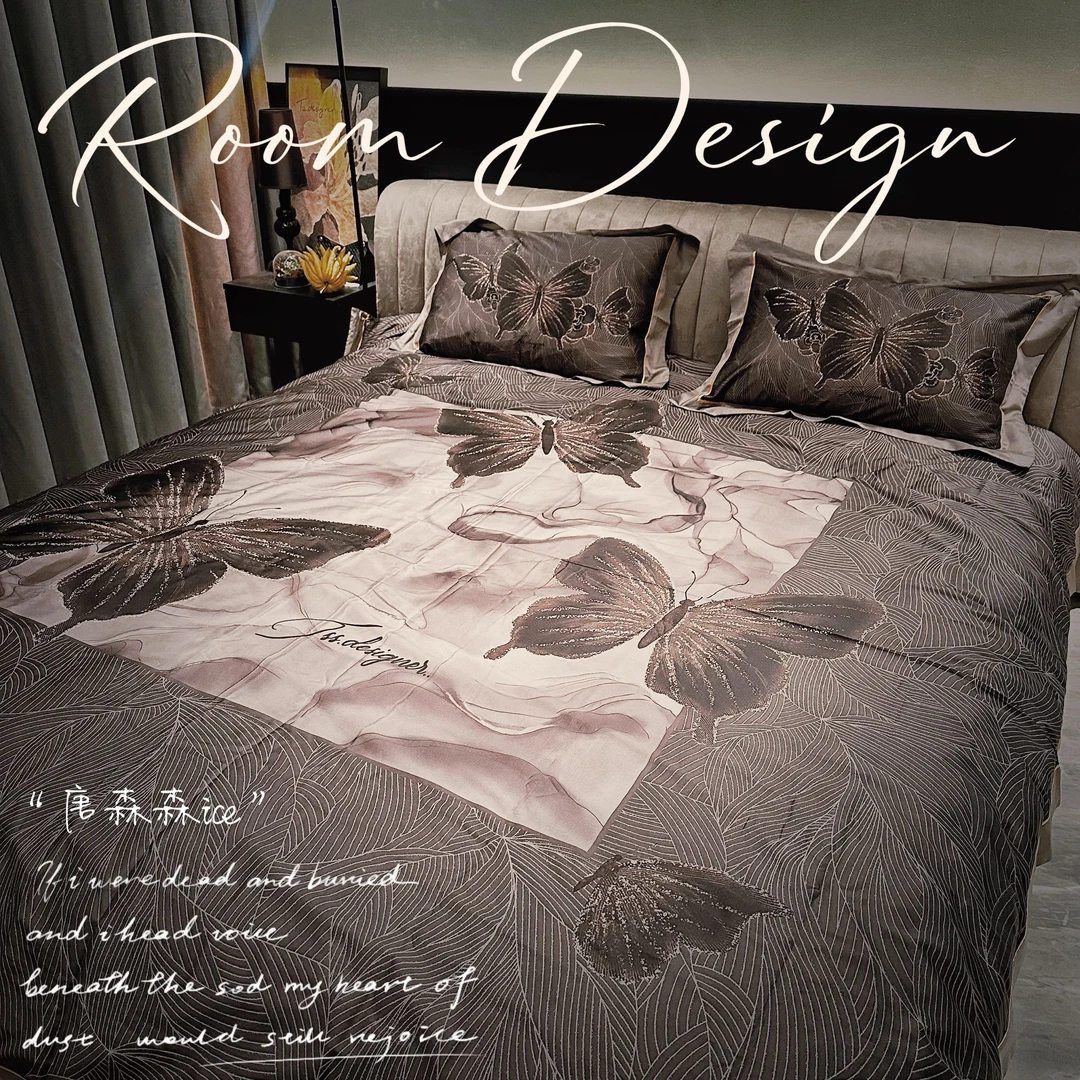 【唐森森设计款】2025新款匹马棉蝴蝶CR工艺全棉长绒棉四件套