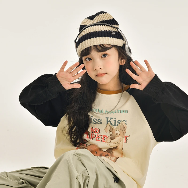 潮童儿童时尚韩版卫衣上衣童装女童长袖宽松圆领SY130