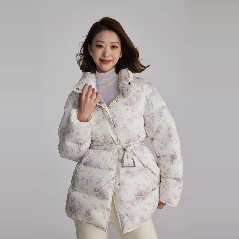 OBEG欧碧倩紫丁香碎花羽绒服50484561