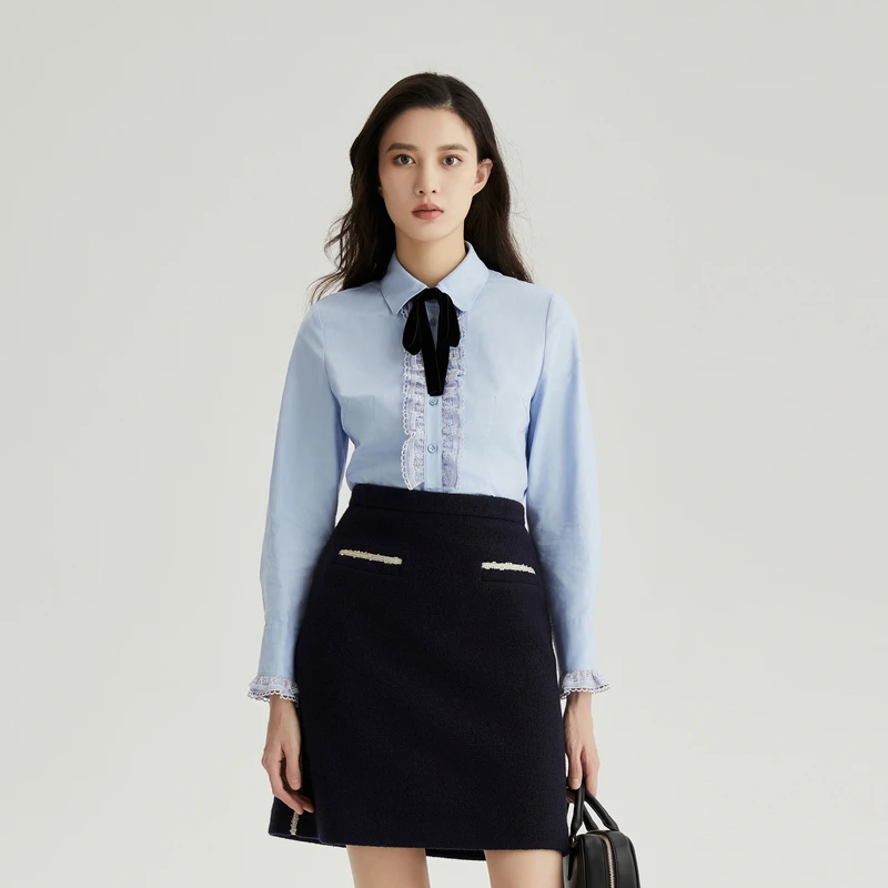 OBEG欧碧倩花边装饰欧若风衬衫10464042