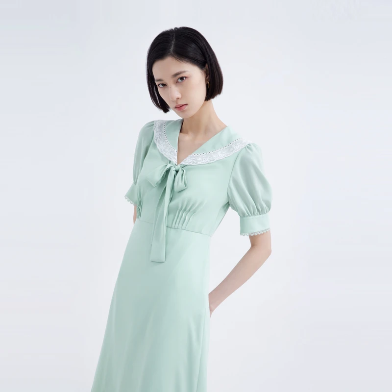 OBEG欧碧倩质蝴蝶结少女girlcore收腰连衣裙高能感穿搭10442124