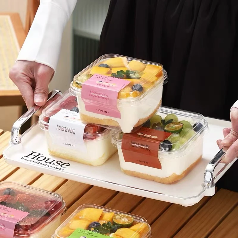 慕斯蛋糕包装盒提拉米苏盒子一次性透明豆乳甜品烘焙打包盒方形