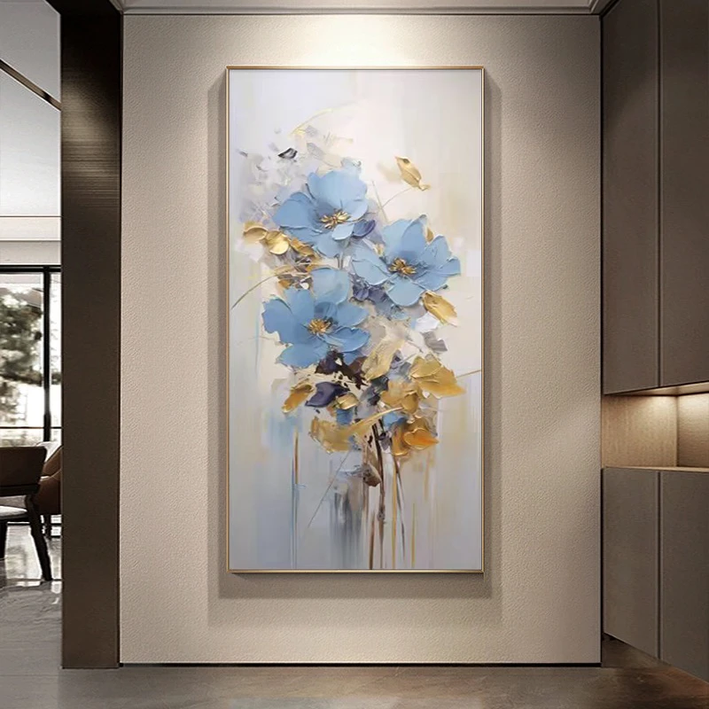 《悠然》纯手绘油画入户玄关走廊挂画现代简约客厅沙发背景墙装饰画