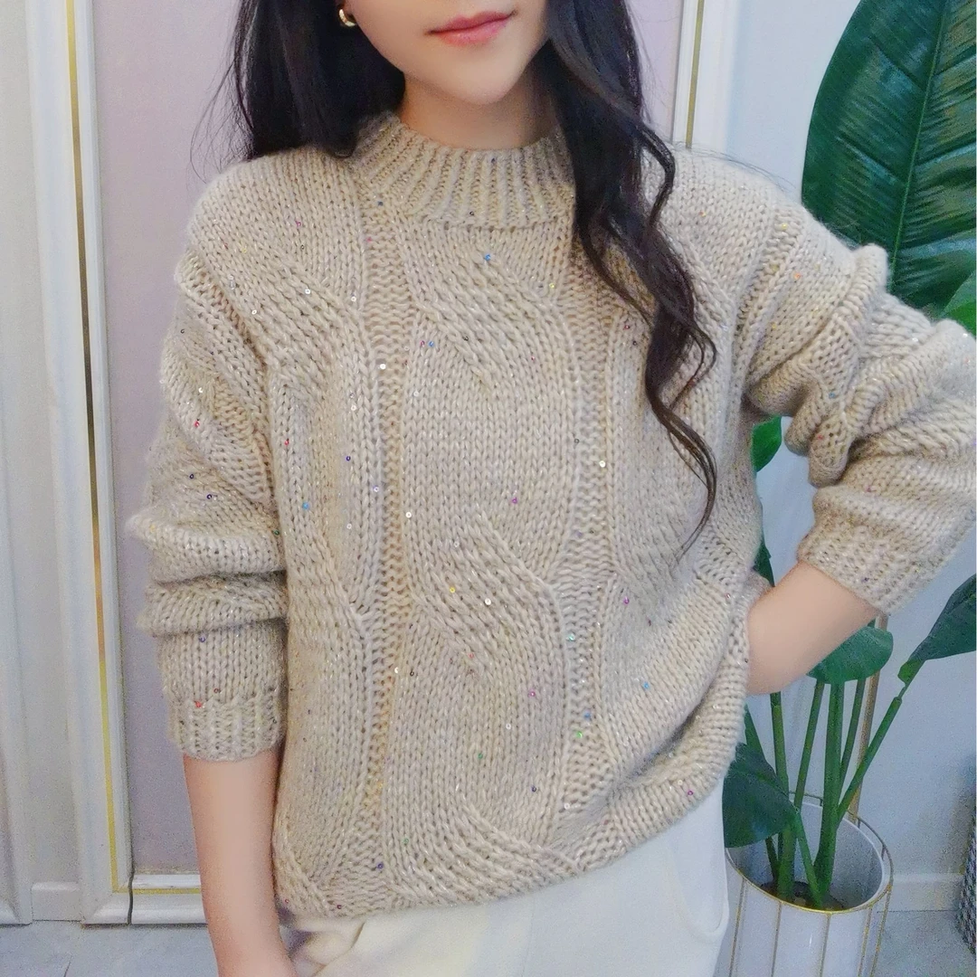 《新十月》意大利珠片羊驼马海材料毛线（一两50克价格）舒适保暖