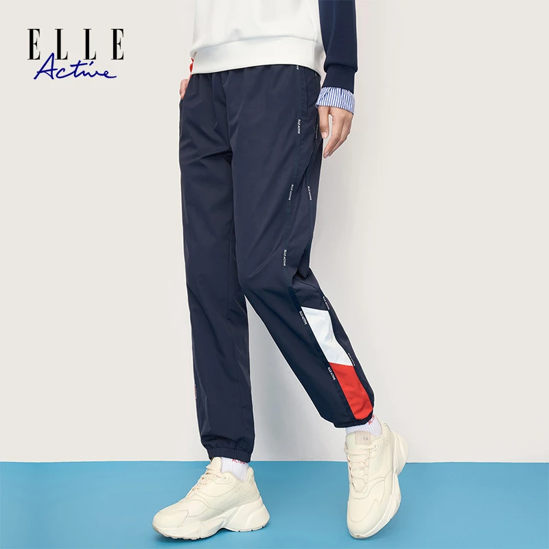 ELLE Active 新款垂坠感休闲裤运动裤束脚长裤舒适速干弹力女裤