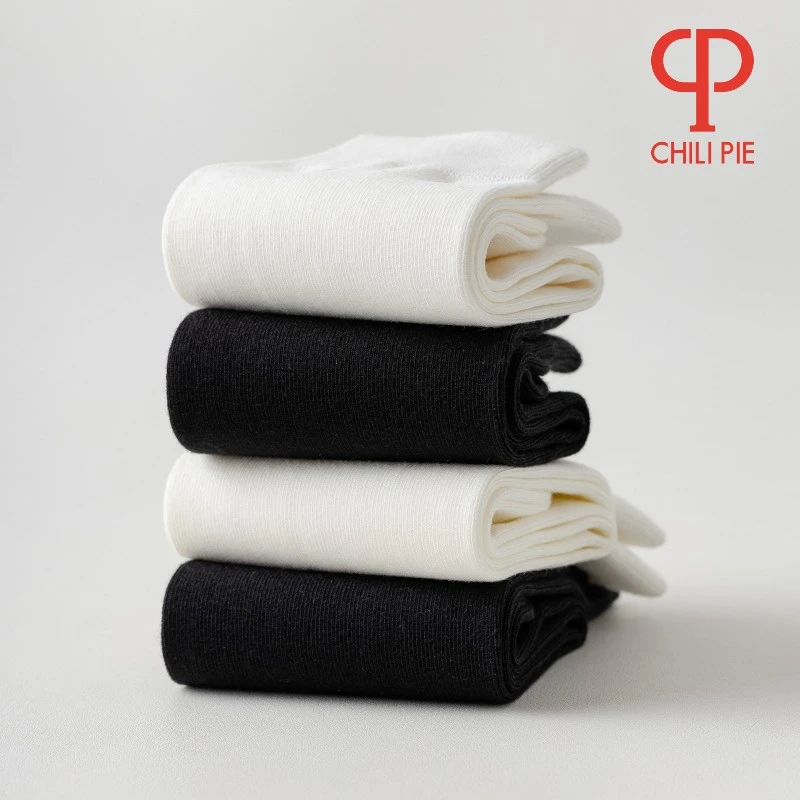 【MIA专享】Chili Pie极简主义 黑白基础款 16CM搭配款短袜 4双装