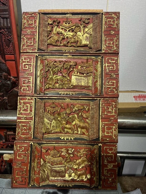 精品动物风景板四片一套