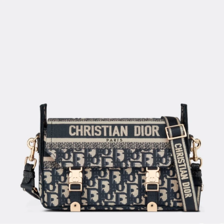 全新未使用 DIOR/迪奥 Dior经典蓝色老花小号邮差包 人气爆款