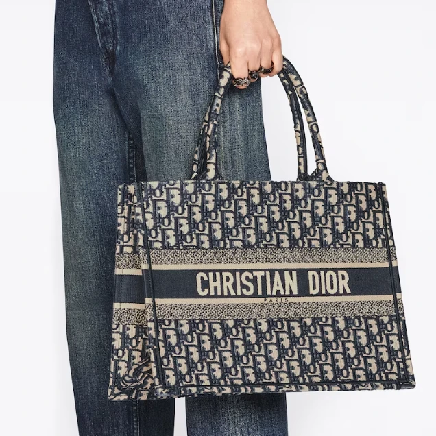 全新未使用 DIOR/迪奥 BOOK 复古老花托特包中小号潮包手提包女士