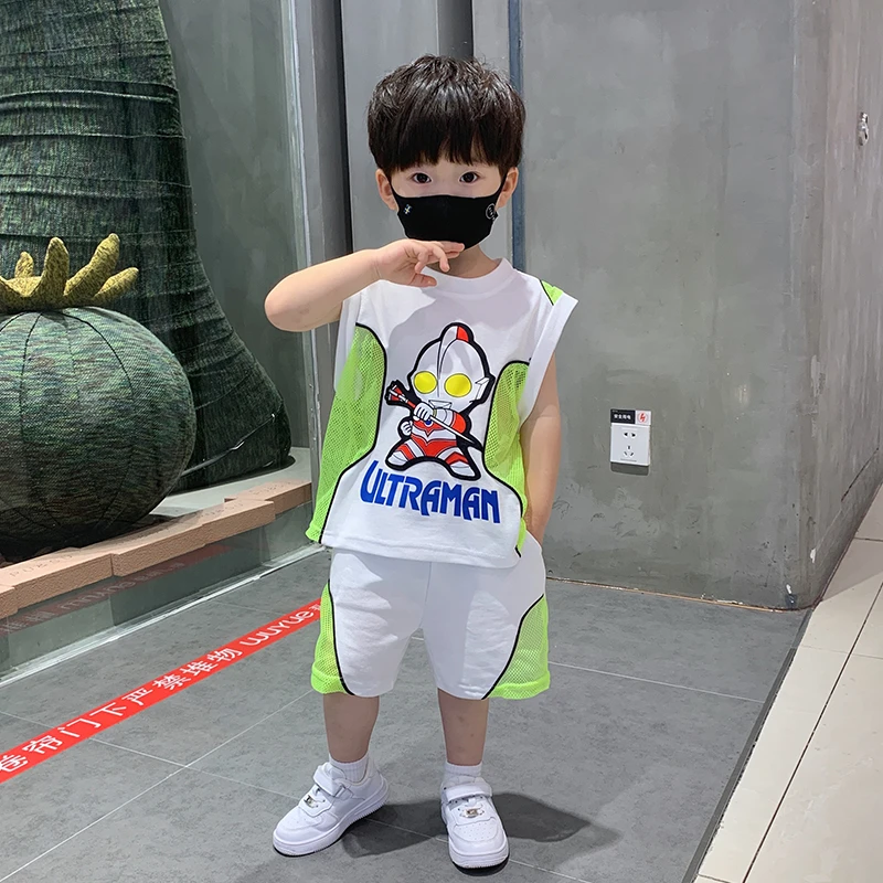 奥特曼ip男童夏装潮帅背心套装2025儿童无袖薄款衣服洋气中小童装