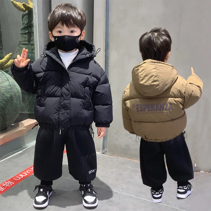 儿童冬装面包服棉衣2024款中小男童连帽棉袄帅气小孩时髦冬季棉服