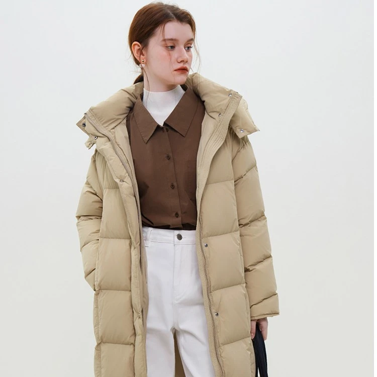 范思蓝恩时尚都市通勤简约韩版连帽加厚保暖羽绒服23FS14088