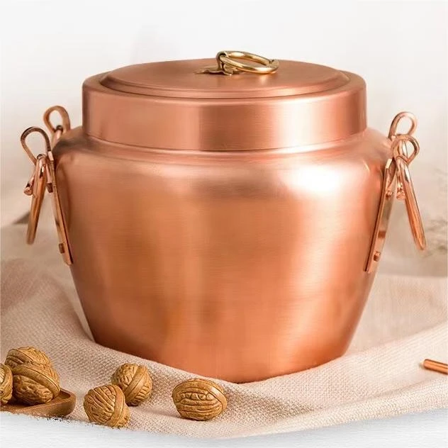 紫铜锅罐锅煮饭双耳铜罐子手工铜饭锅火锅加厚家用锅具葫芦水壶