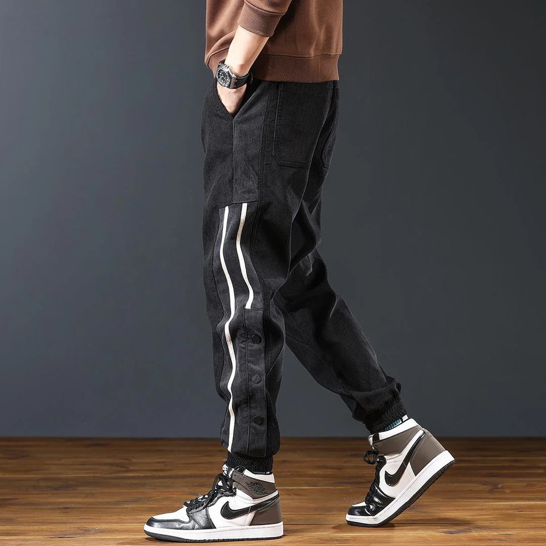 秋季新款休闲裤男宽松爆款秋冬季拼接运动卫裤重磅潮牌哈伦裤百搭
