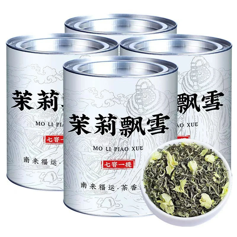 茉莉飘雪2024头春茶高货茉莉花茶茶叶茉莉雪芽浓香绿茶花茶100克