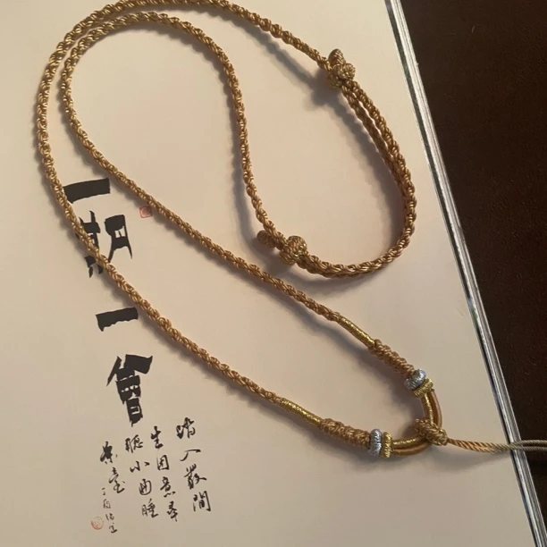 非金属布艺吊坠 纯手工经典古法编织搭配链子罗盘项链绳金色饰品