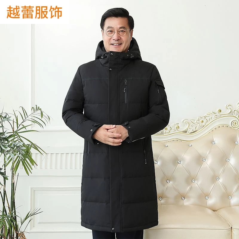 冬季中老年羽绒服男中长款加厚爸爸休闲男士外套宽松老年人羽绒服