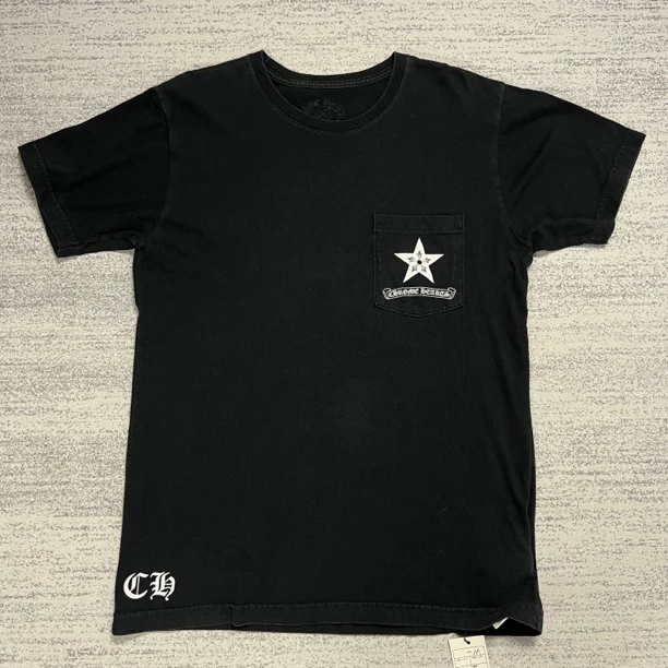 【chrome hearts】克罗心 黑色五星短袖 M 橙色很新