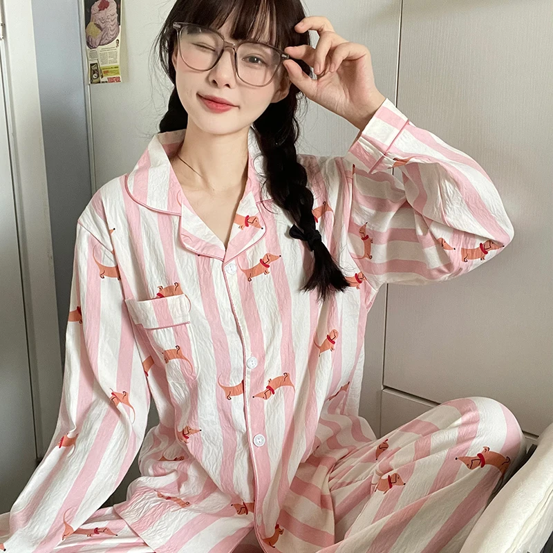 【玉希专属】诺盾秋季睡衣女大码可外穿长袖2024年套装家居服 WE-M5