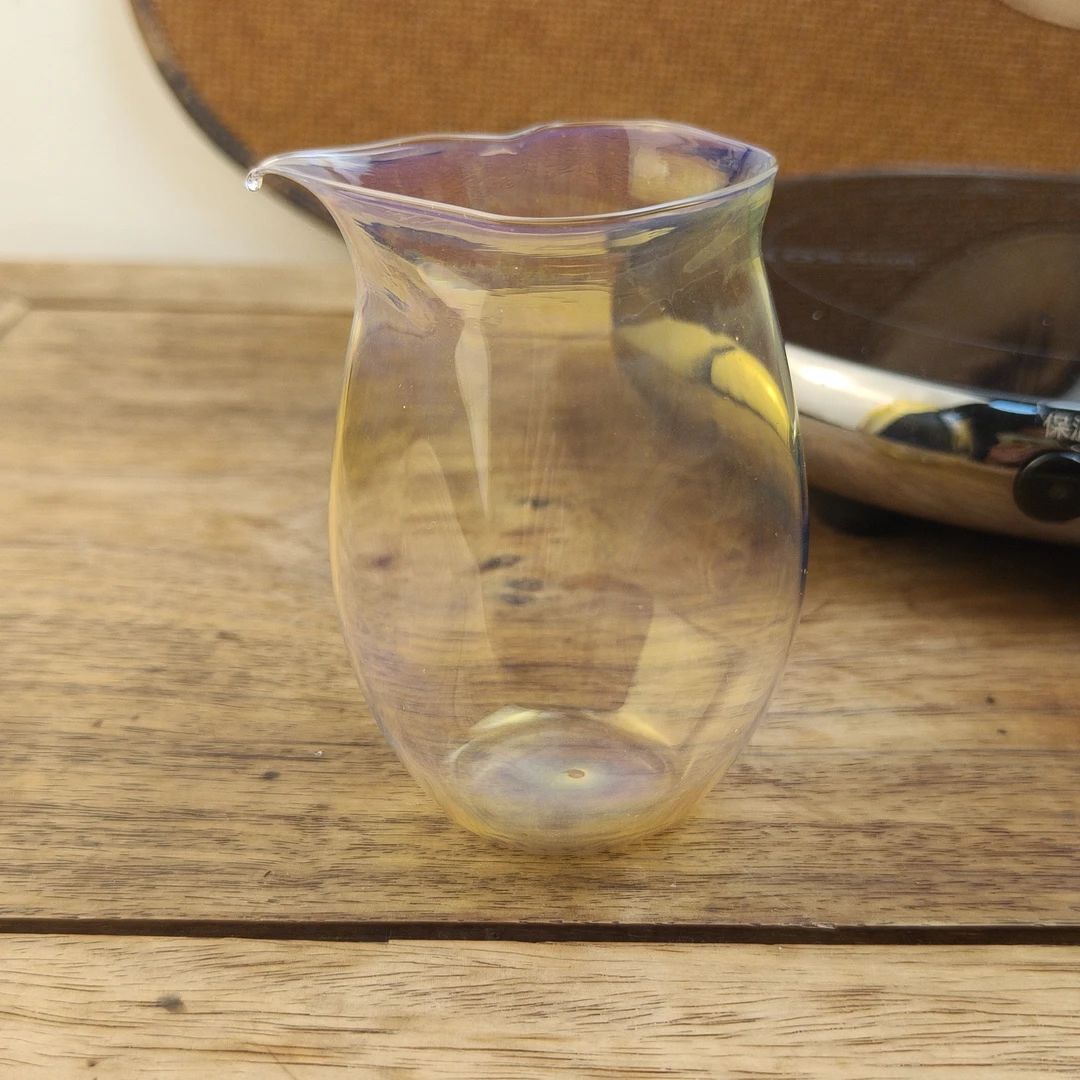 高硼硅七彩玻璃公道杯熏银日式手工吹制硝子分茶器彩色茶海